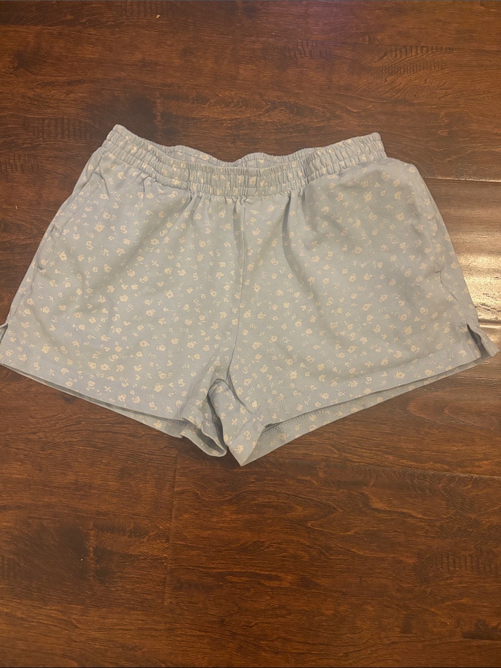 Light Blue Floral Shorts